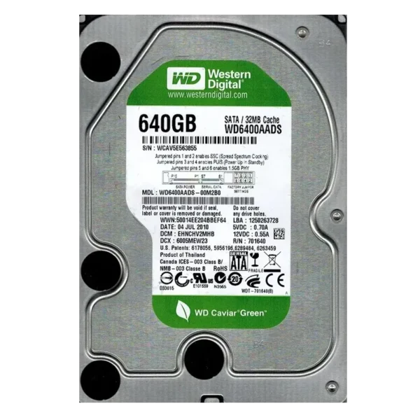 hdd western 640 GB green