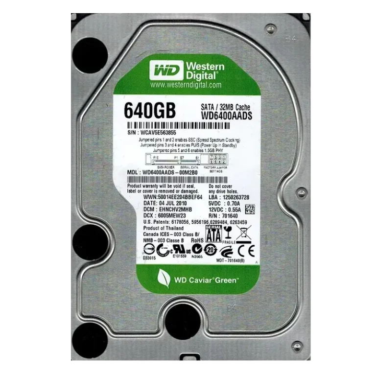 hdd western 640 GB green