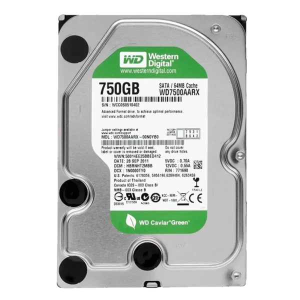 hdd western 750 GB green